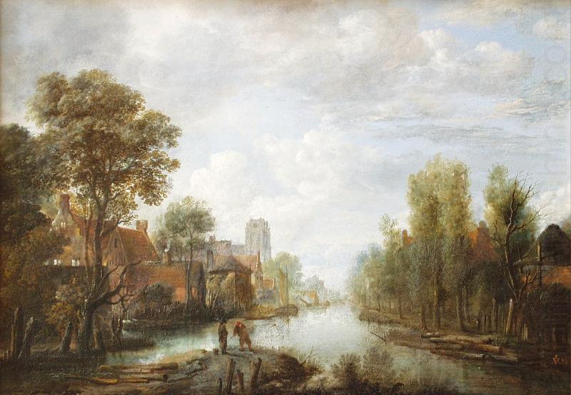 Aert van der Neer Landscape with waterway china oil painting image